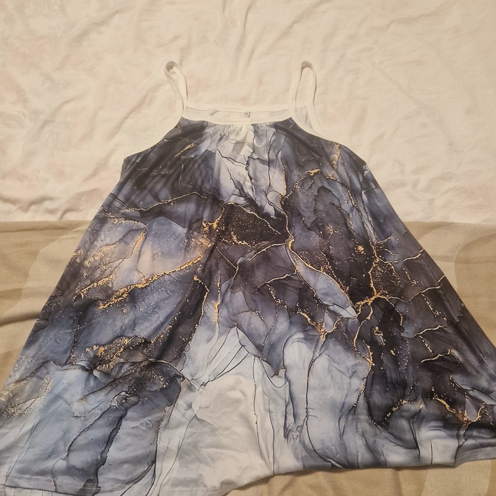 Nieuwe 2XL jurk met marmerprint, Ophalen of Verzenden, Nieuw, Maat 46/48 (XL) of groter, Blauw