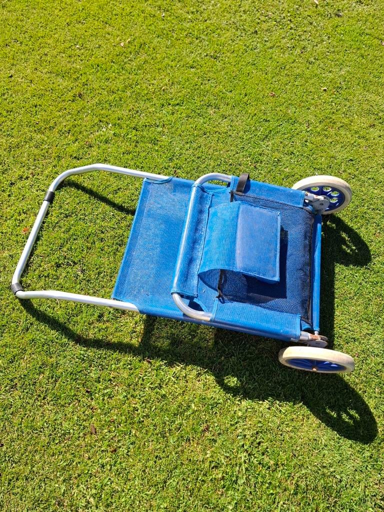 Opvouwbare strandstoel/trolley - Blauw, Ophalen, Opvouwbaar, Gebruikt