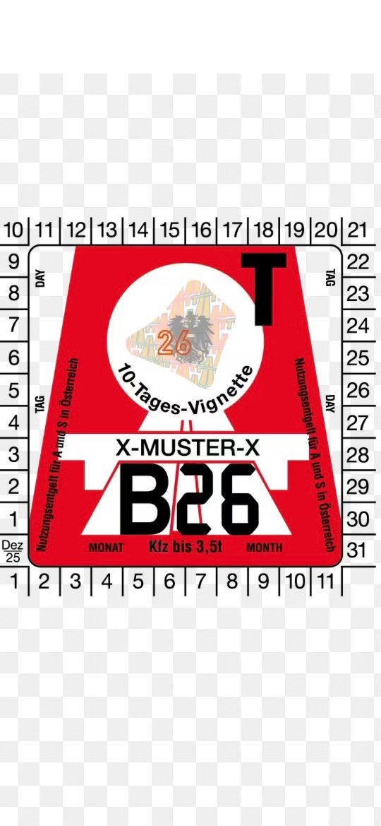 2 maanden vignet Oostenrijk, Eén persoon