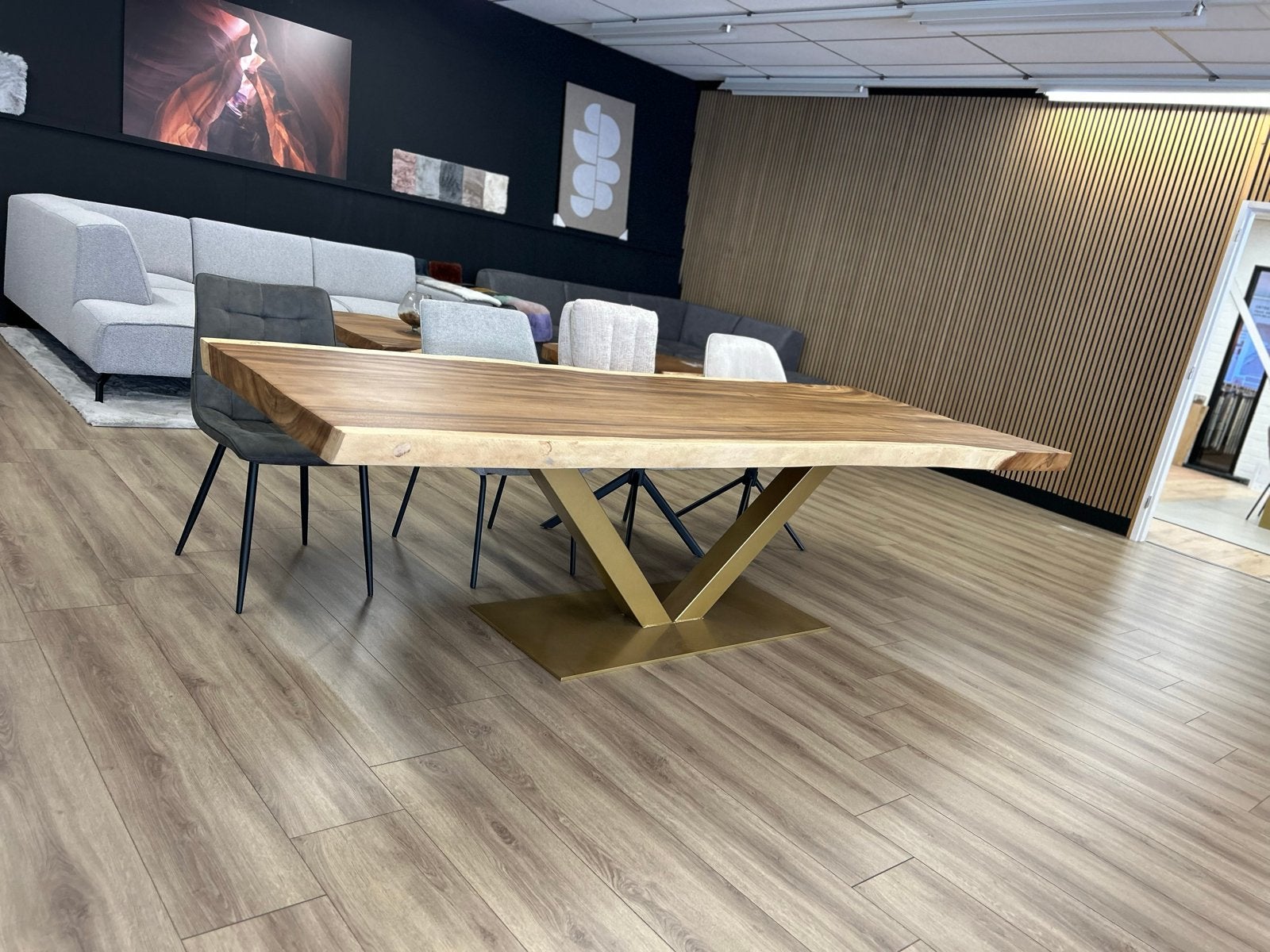 Suar Houten BoomstamEettafel 300cm, Huis en Inrichting, Overige vormen, Vier personen, Overige houtsoorten, Nieuw