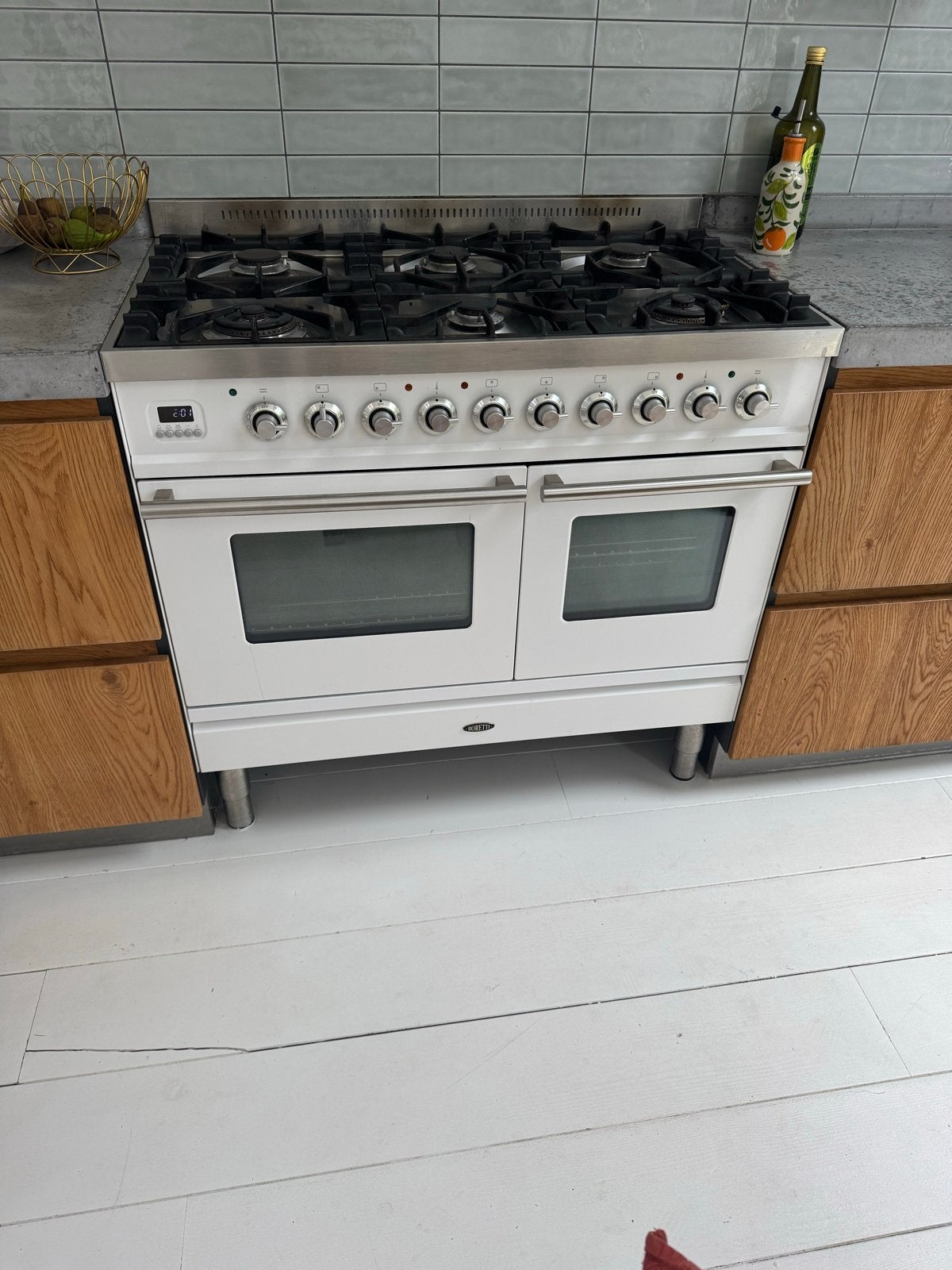Boretti Fornuis 6 pits- Vrijstaand met Dubbele Oven, Witgoed en Apparatuur, Fornuizen, Ophalen, Hete lucht, 60 cm of meer, Zo goed als nieuw