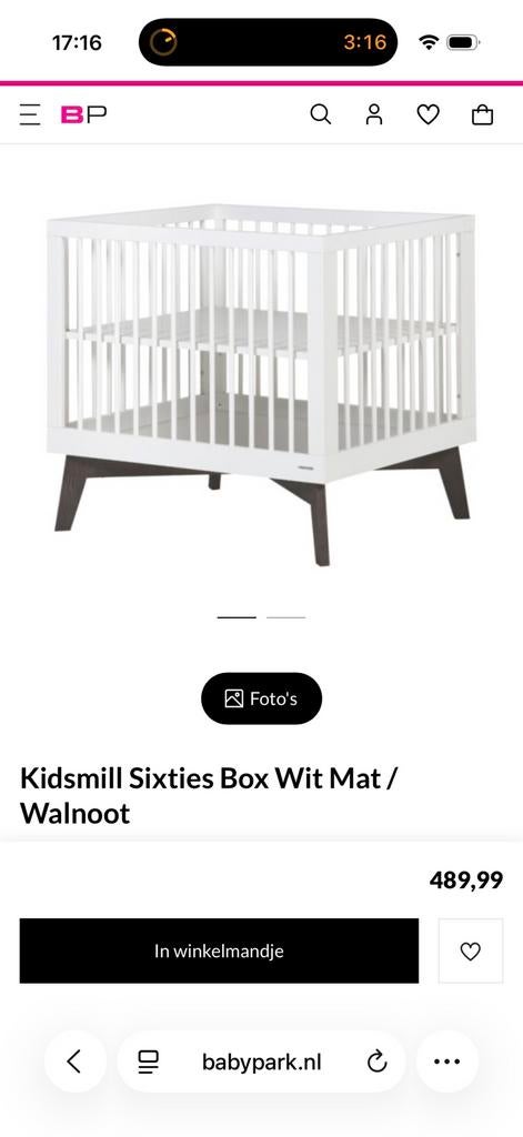 Kidsmill Sixties box, Kinderen en Baby's, Babywiegjes en Ledikanten, Ophalen of Verzenden, Zo goed als nieuw, Ledikant