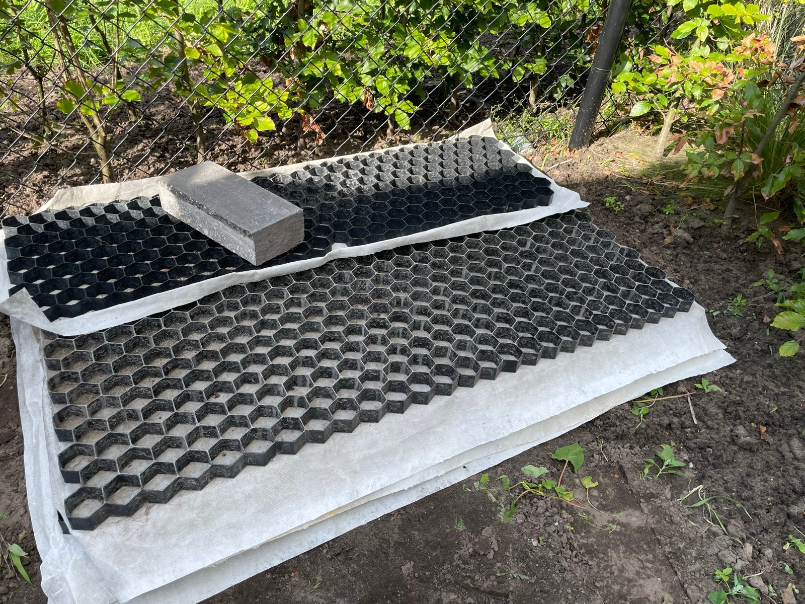 Blauwe split met grindmatten voor 24 m², Tuin en Terras, Ophalen of Verzenden, Gebruikt, Blauw, Grind
