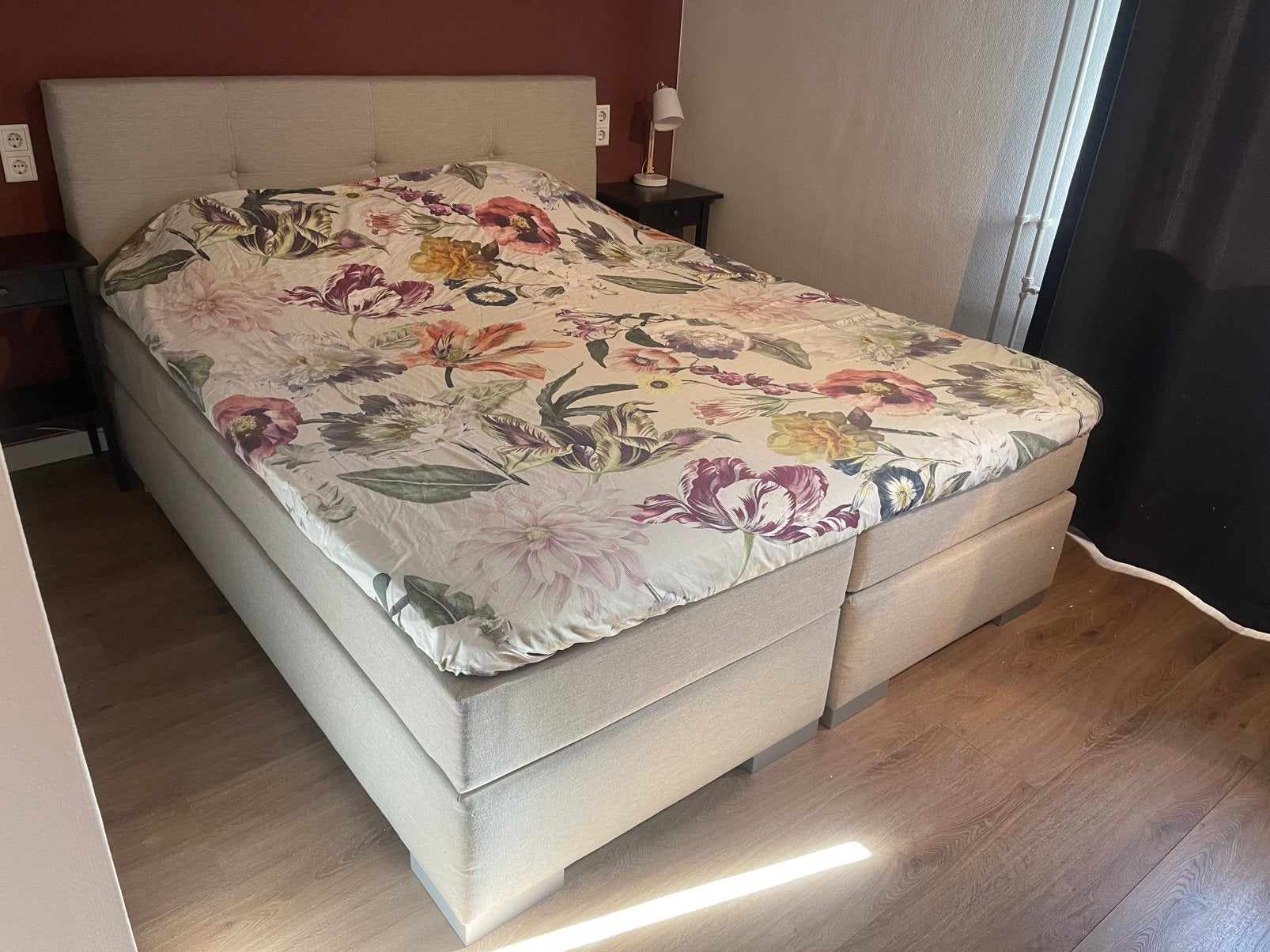 Boxspring bed 180x210 met nachtkastjes, Ophalen, Gebruikt, 210 cm, Tweepersoons