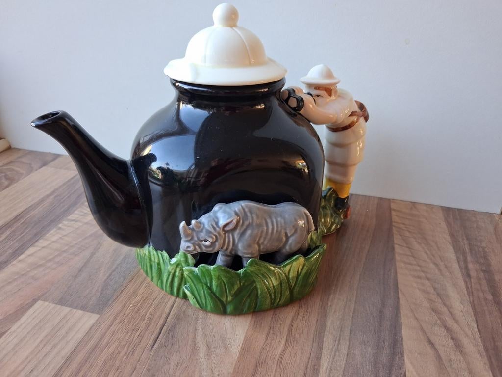 Unieke theepot met safari thema., Ophalen of Verzenden