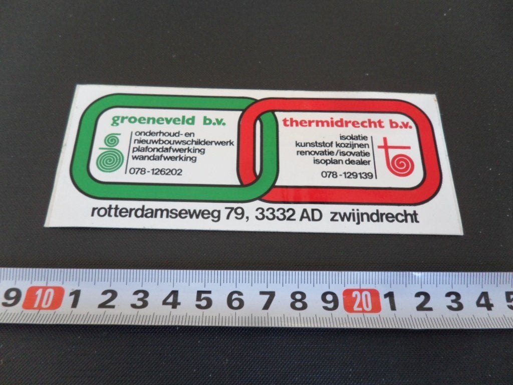 sticker zwijndrecht groeneveld / thermidrecht rotterdamseweg, Ophalen, Zo goed als nieuw