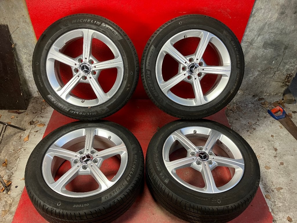 Lichtmetalen velgen Mercedes A klasse CLA 205/55R17 Michelin, Gebruikt, ., Banden en Velgen, 17 inch