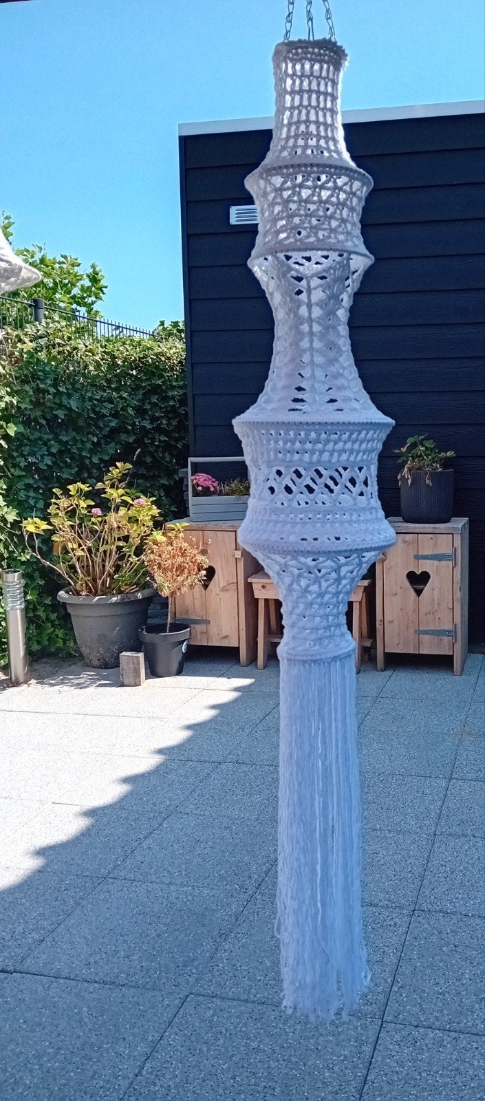 Nieuwe SPIER WITTE hippie / Ibiza style lamp 150 cm, Huis en Inrichting, Ophalen of Verzenden, Nieuw