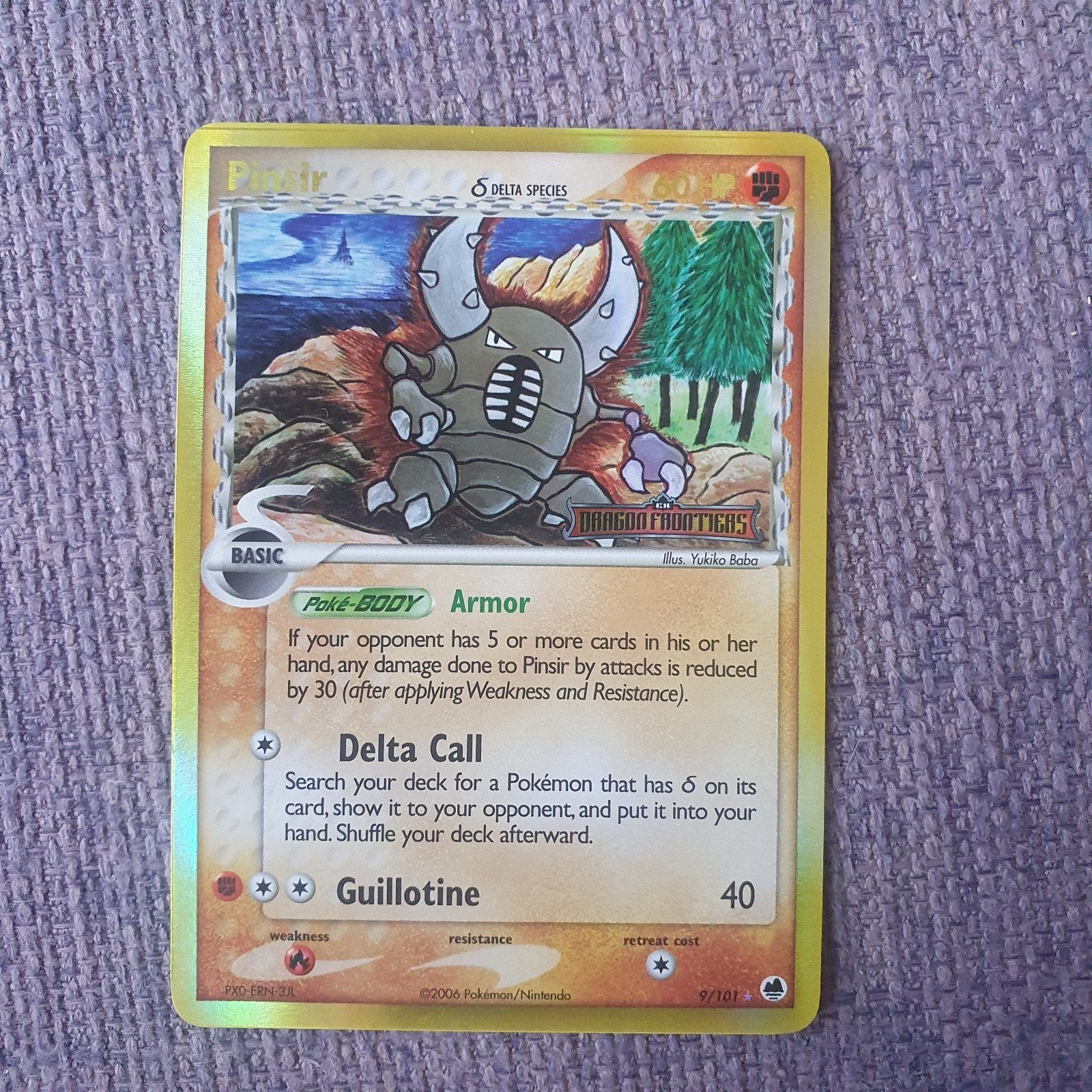 Pinsir 9/101 dragon frontiers pokemon kaart, Ophalen of Verzenden, Zo goed als nieuw