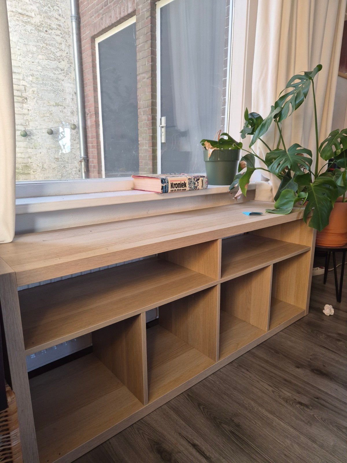 IKEA Kallax TV-meubel Eiken - Z.G.A.N., Ophalen, 100 tot 150 cm, Eikenhout, Zo goed als nieuw