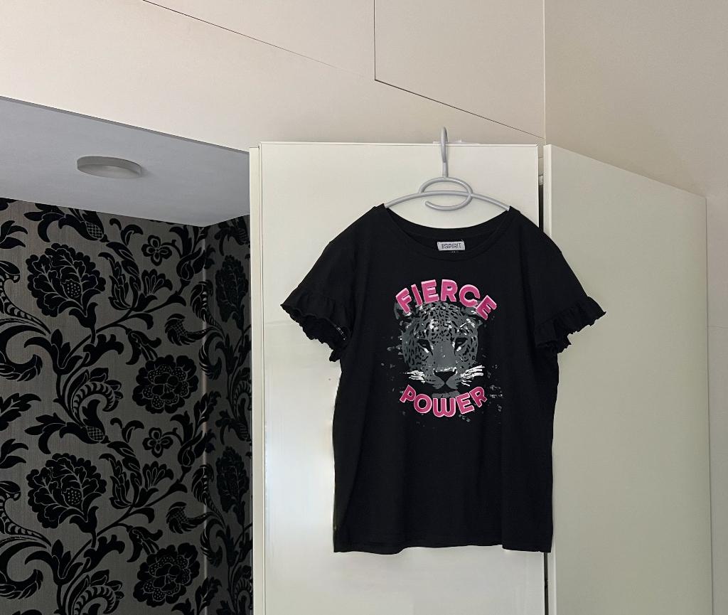 Nieuw: Zwart T-shirtje met print; True Spirit; maat medium, Maat 38/40 (M), Zwart, Nieuw, Ophalen of Verzenden