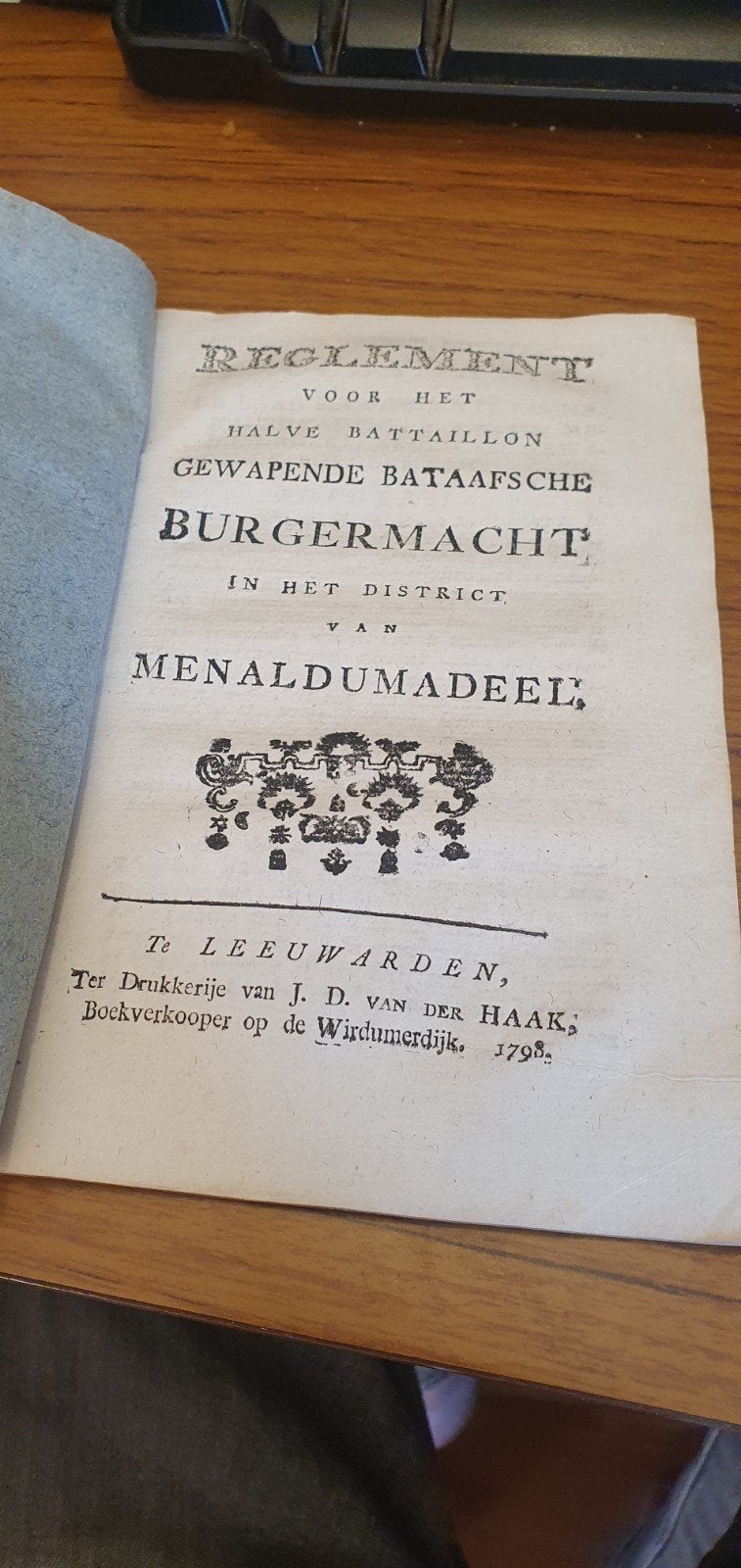 Reglement Gewapende Bataafsche Burgermacht Menaldumadeel1798, Ophalen of Verzenden