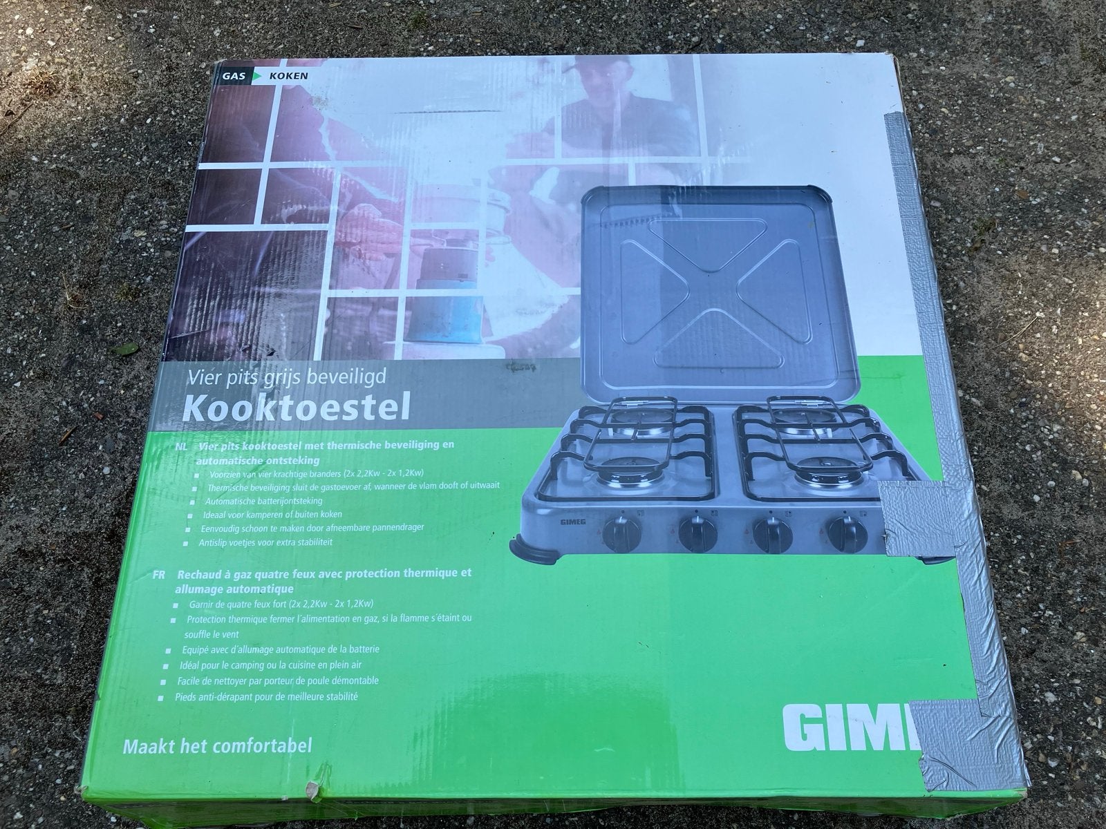 Gimeg 4-pits gasfornuis - Ideaal voor camping, Ophalen of Verzenden, Gebruikt