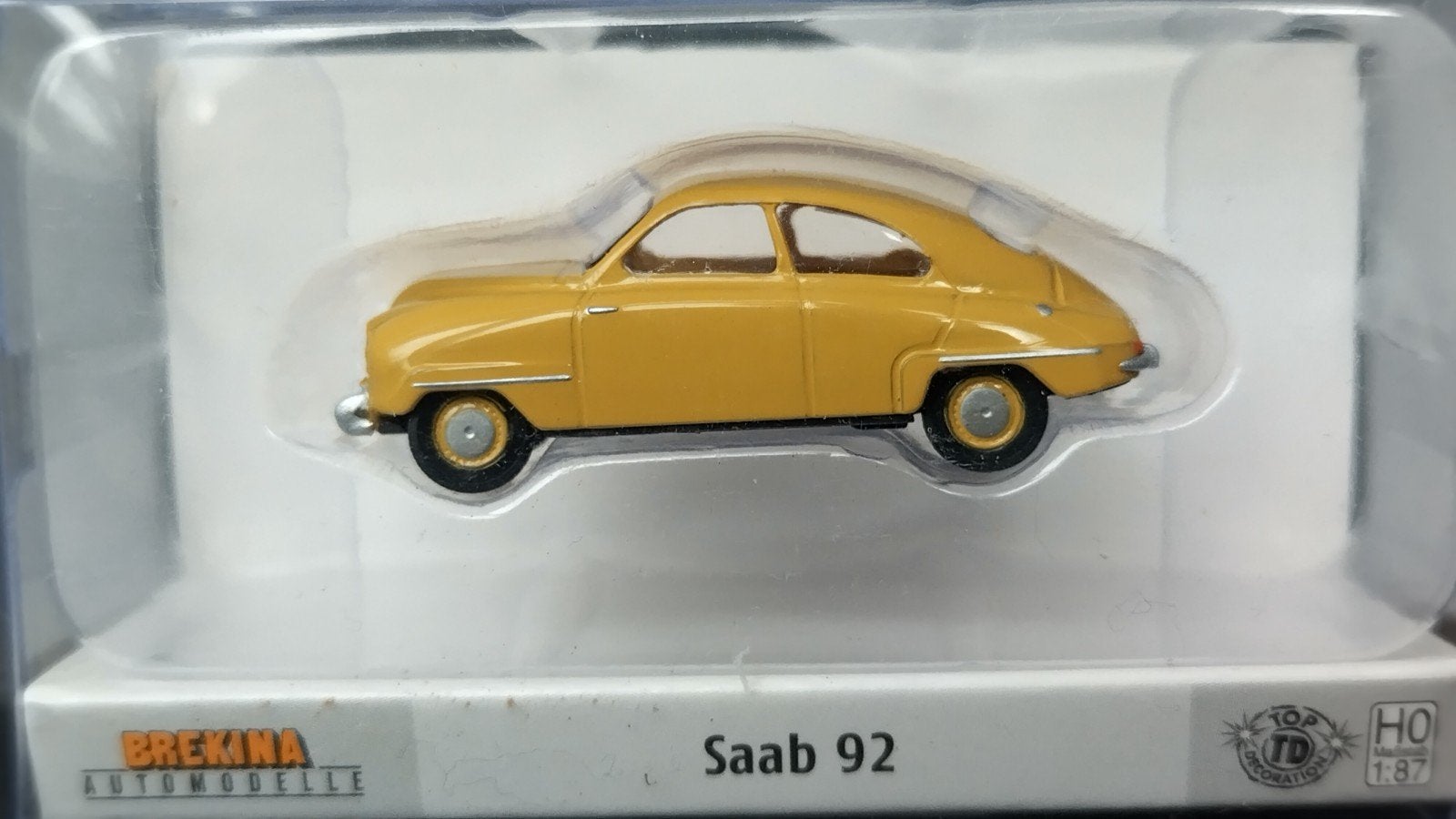 Saab 92 mosterd geel 1:87 H0 Brekina Pol, Auto, Verzenden, ., Gernany