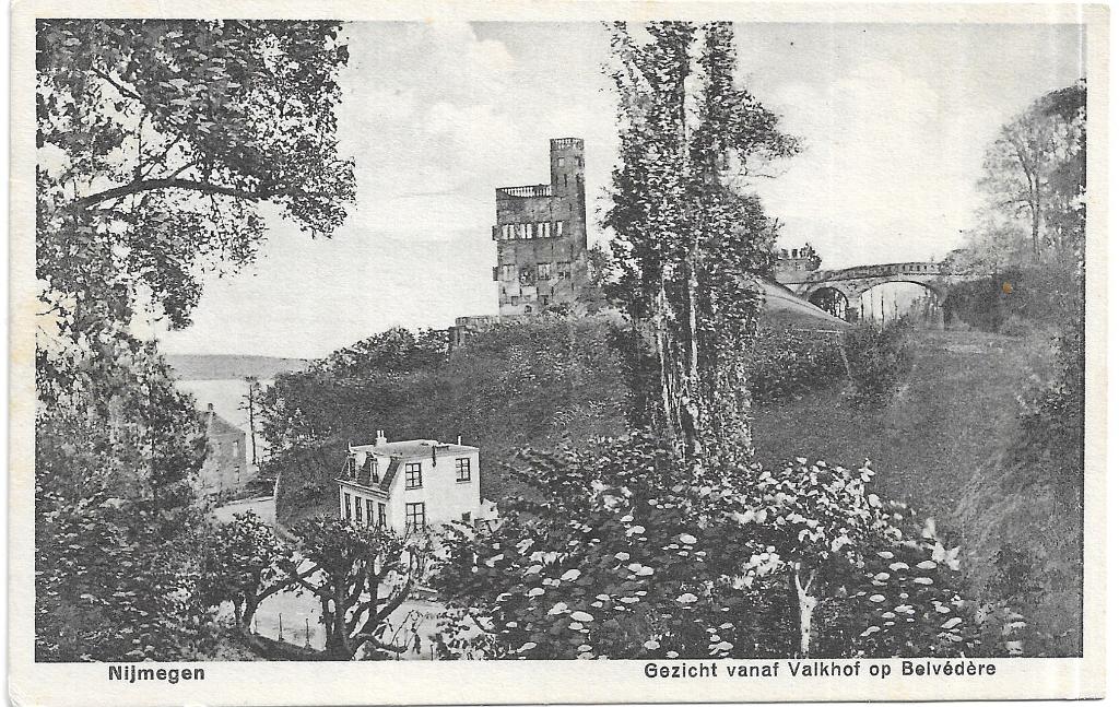 AK Nijmegen - Gezicht vanaf Valkhof op Belvédère, Verzenden, 1920 tot 1940, Gelopen, Gelderland