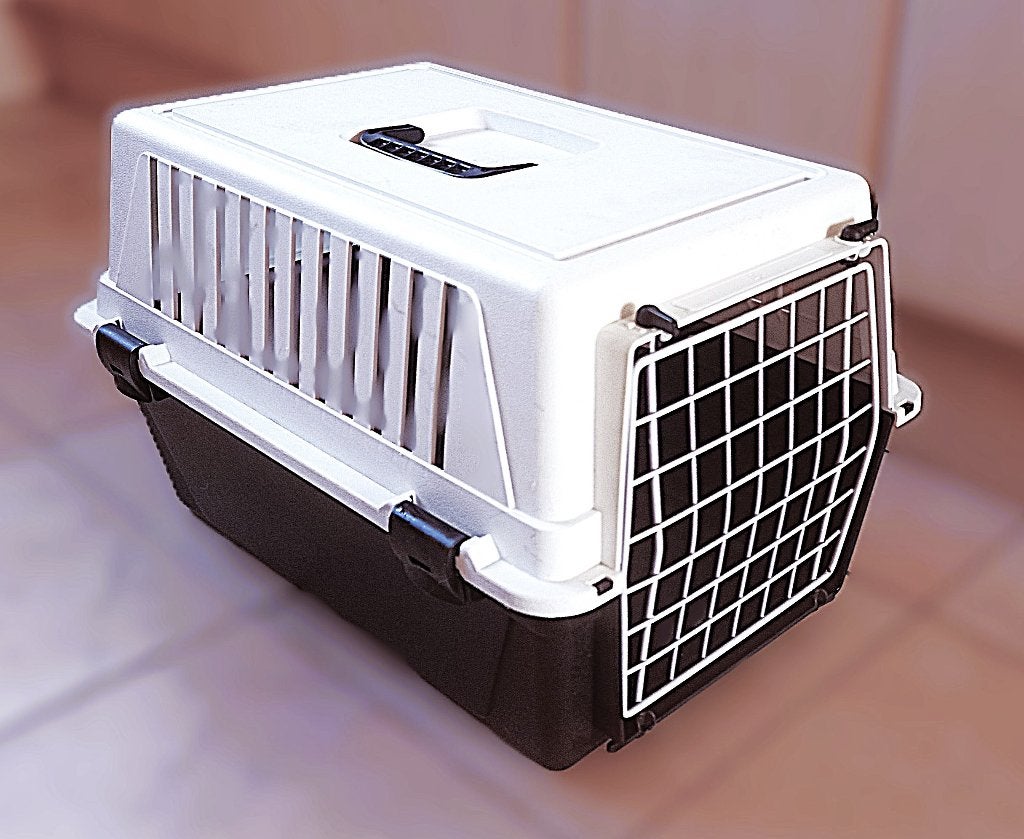 Zwart-witte transportbox - reismand 48x32,5x29 cm, Ophalen of Verzenden