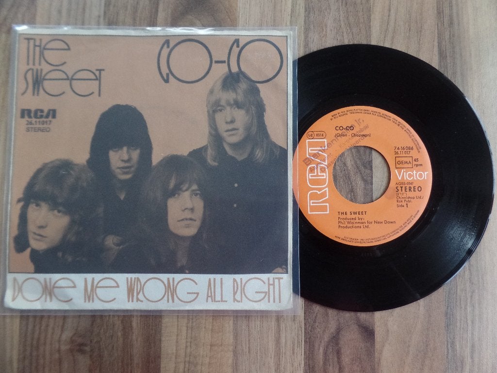 single  The Sweet - Co-Co, Ophalen of Verzenden, Gebruikt, 7 inch, Rock en Metal