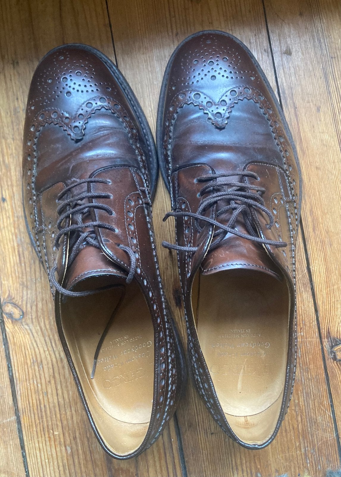 Italiaanse brogue veterschoen Il Gergo maat 8, Bruin, Ophalen of Verzenden, Gedragen, Veterschoenen