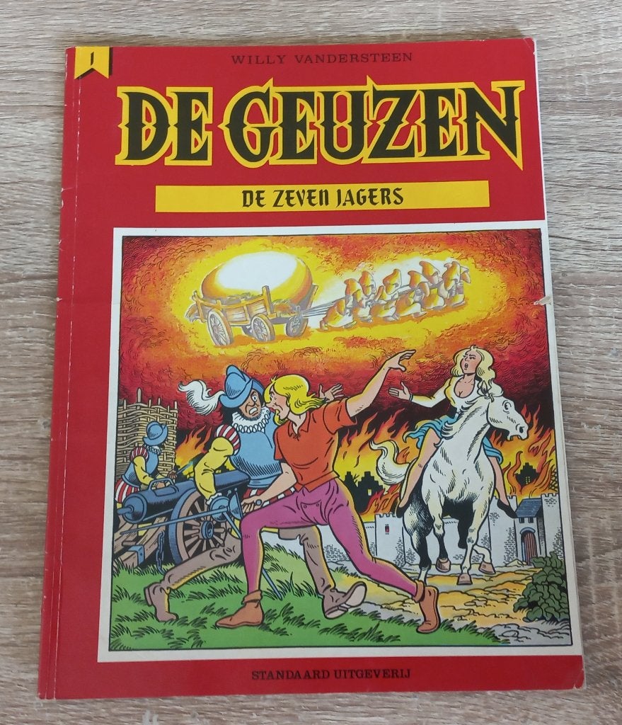 De Geuzen 1, de Zeven Jagers (1985, 1e druk), Boeken, Gelezen, Willy Vandersteen, Eén stripboek, Ophalen of Verzenden