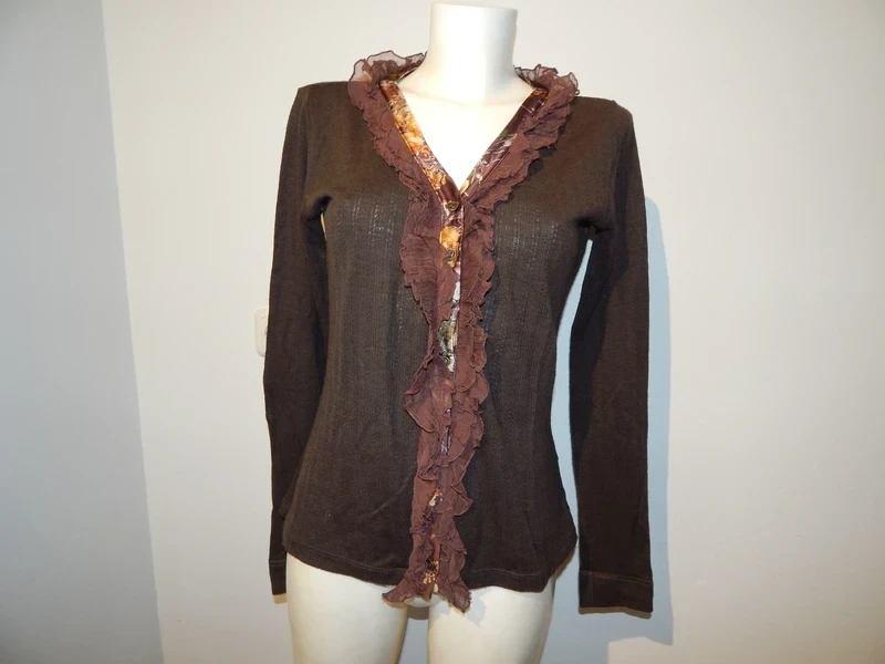 Dolce & Gabbana deels wollen vintage vest zijde ruches L
