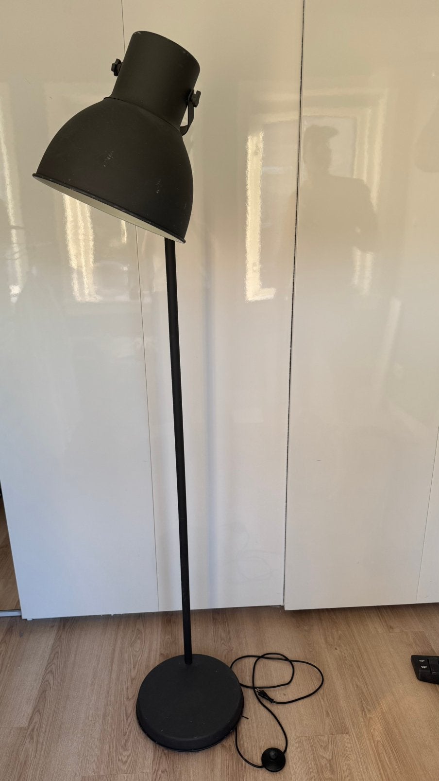 Zwarte industriële vloerlamp, Ophalen, Gebruikt, 150 tot 200 cm
