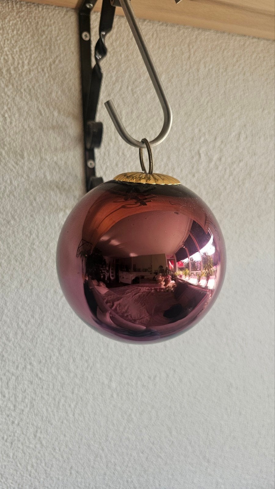 Paarse Heksenbal / Kerstbal 12 cm, Ophalen of Verzenden, Gebruikt, Paars, Glas