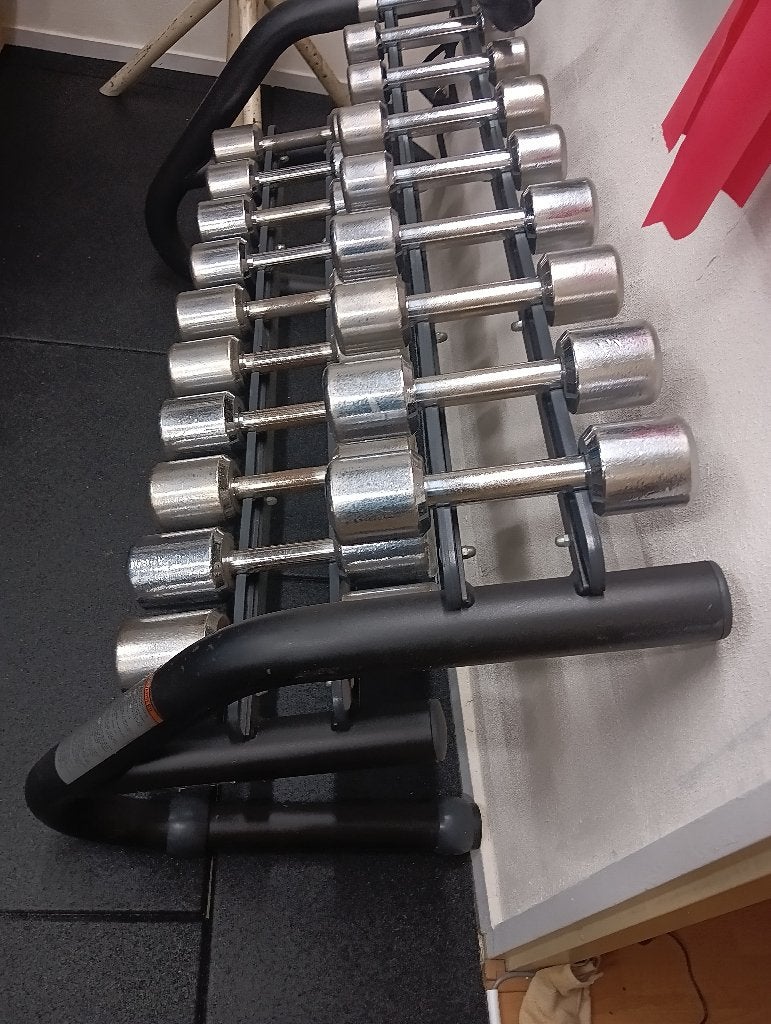 Rek met dumbells.. 1 tot 10 kilo, Ophalen, Armen, Gebruikt, Overige typen