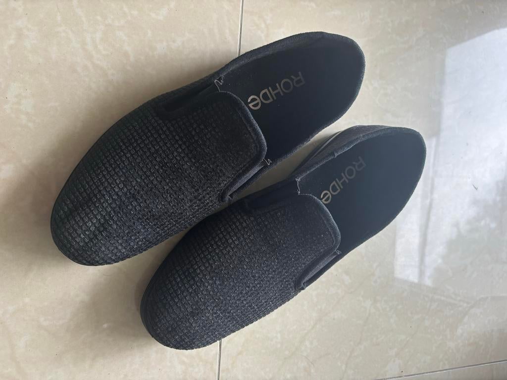 Rohde Zwarte pantoffels, Zwart, Ophalen of Verzenden, Zo goed als nieuw, Pantoffels of Sloffen