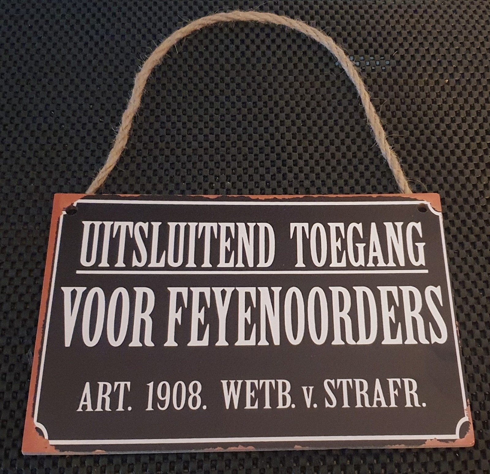 Feyenoord Wandbord 'Uitsluitend Toegang' -  Hout, Ophalen of Verzenden, Nieuw