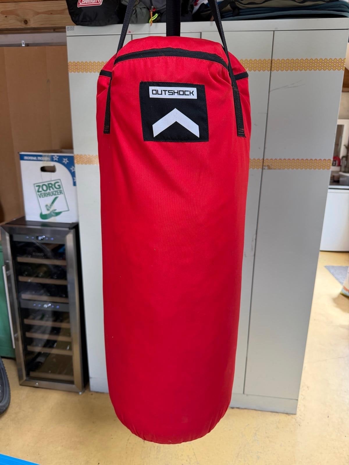 Bokszak en handschoenen Outshock Decathlon, Sport en Fitness, Boksen, Ophalen, Zo goed als nieuw, Bokszak