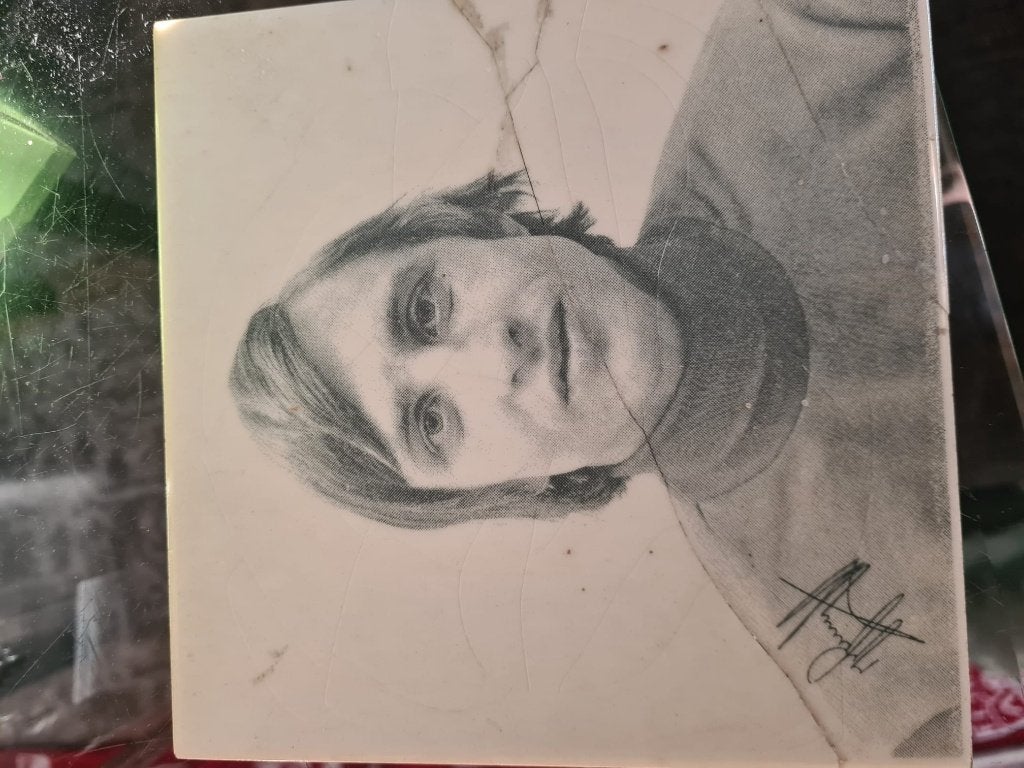 Johan cruijff portret tegeltje 1974 - 1977, Ophalen of Verzenden