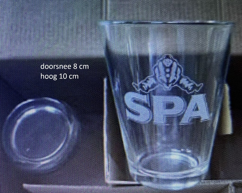2 Spa glazen, drinkglazen, goed helder wit glas, niet blauw, Glas of Glazen, Ophalen of Verzenden, Overige stijlen, Glas