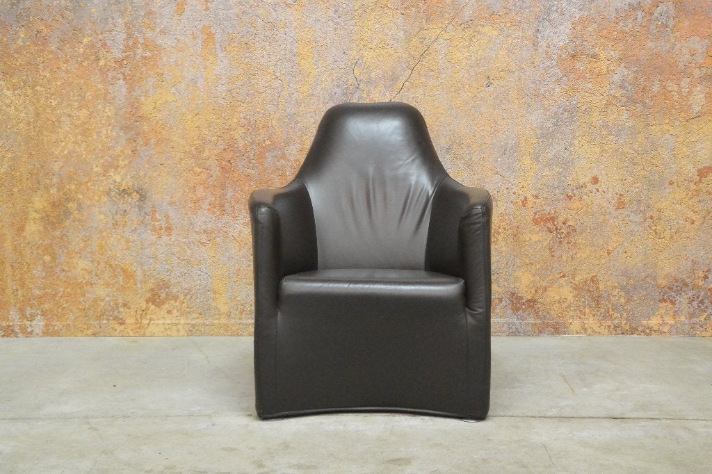 ZGANieuw bruine leren Bert Plantagie Z Lounge designfauteuil, Bert plantagie, 75 tot 100 cm, Ophalen of Verzenden, Leer