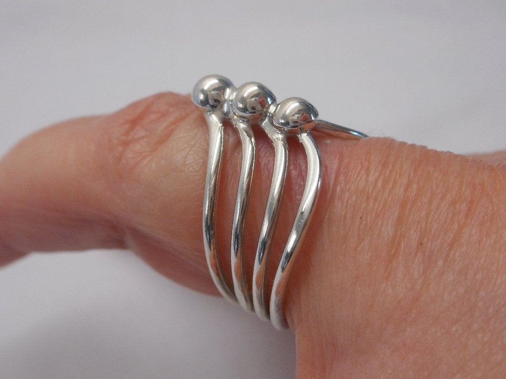Zilveren modernist ring maat 17.5 nr.1061, Verzenden, Zo goed als nieuw, 17 tot 18, Dame
