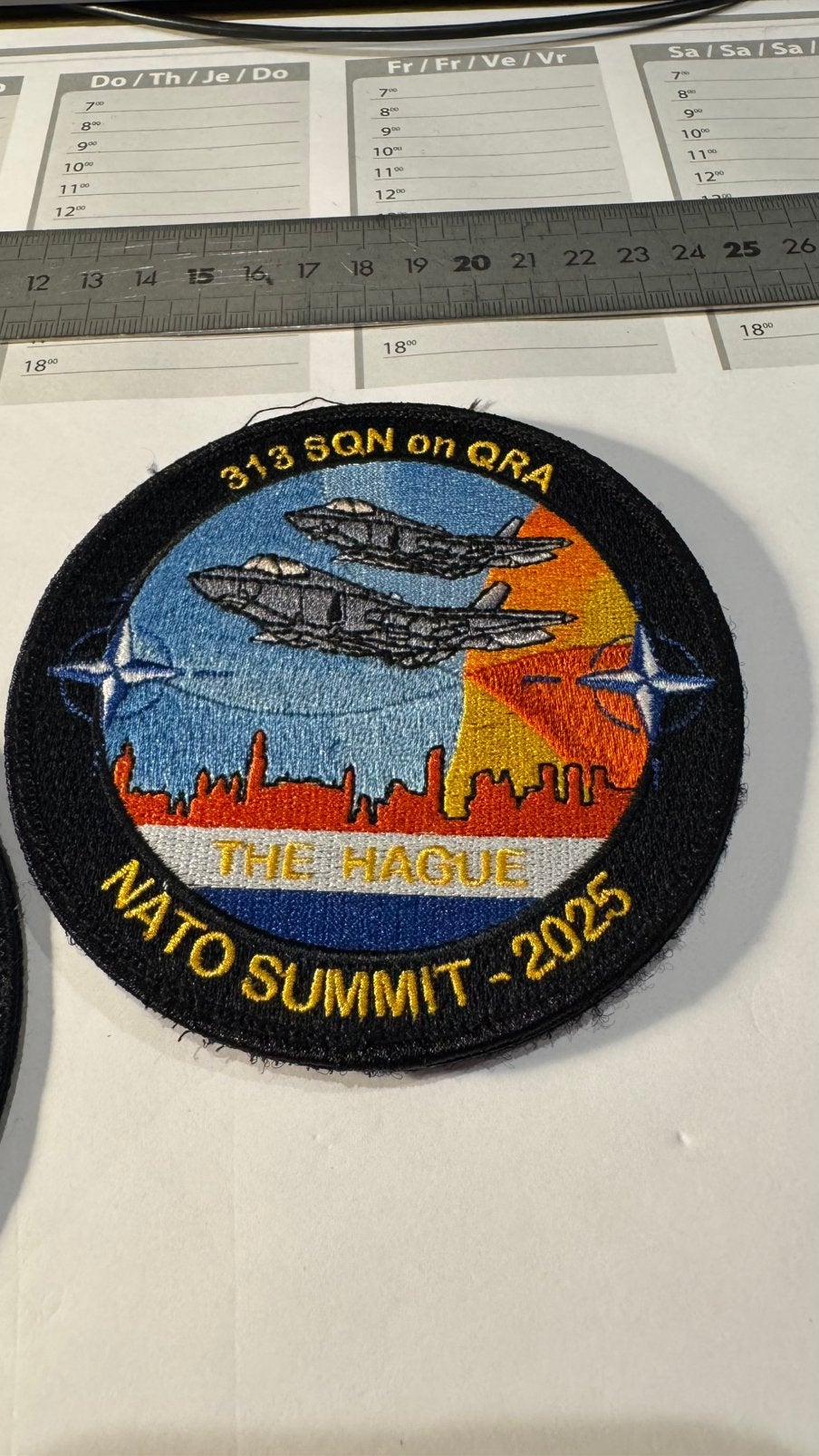 Patch luchtmacht klu 313 squadron QRA nato summit, Verzamelen, Ophalen of Verzenden, Zo goed als nieuw, Patch, Badge of Embleem