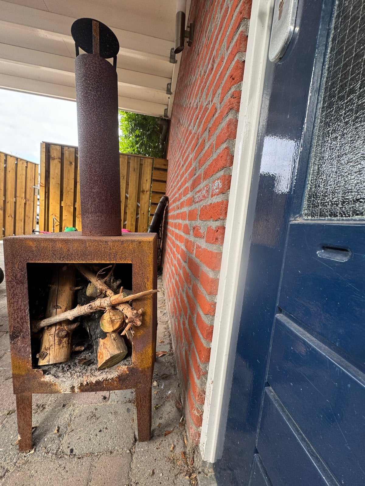 Robuuste vuurkorf/vuurton van cortenstaal, Tuin en Terras, Ophalen, Gebruikt, Vuurkorf