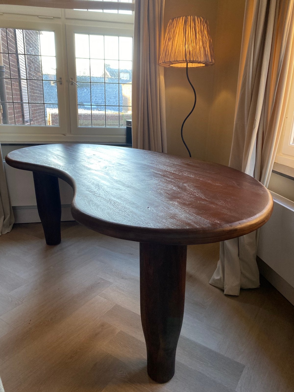 Japandi eettafel 240 lang, Ophalen, 200 cm of meer, 50 tot 100 cm, Zo goed als nieuw