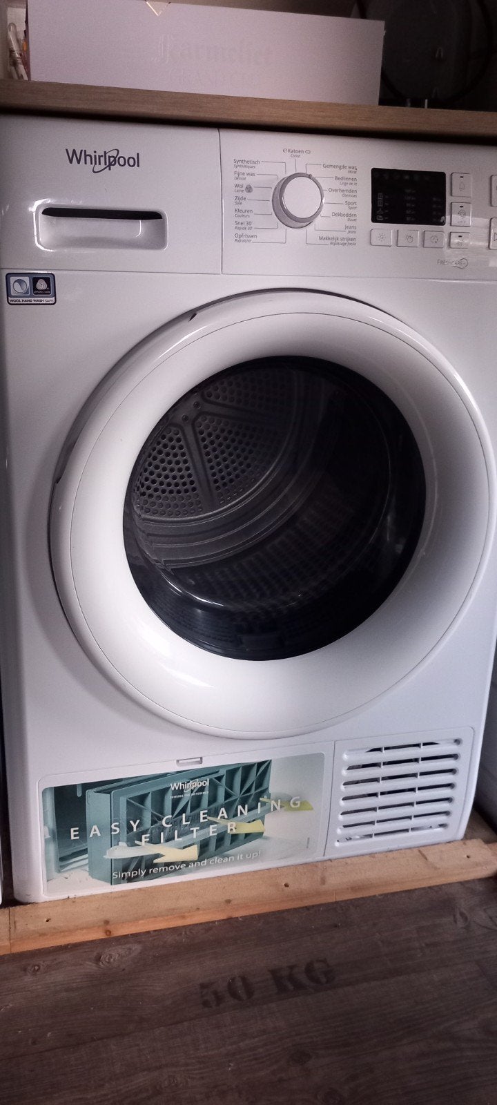 whirlpool wasdroger, Witgoed en Apparatuur, Ophalen, 6 tot 8 kg, Zo goed als nieuw, Voorlader