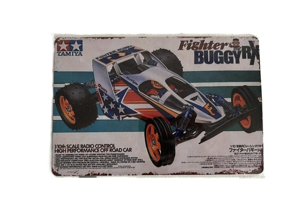 Tamiya Fighter Buggy RX Boxart metalen bord 20x30cm nieuw, Ophalen of Verzenden, Nieuw, Overige schalen, Auto offroad