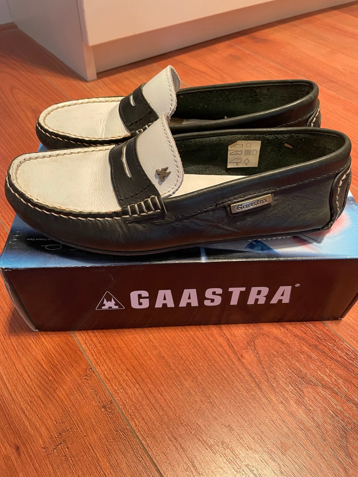 Leren Gaastra Loafers/bootschoen - blauw/Wit - Maat 38, Ophalen of Verzenden, Gedragen, Blauw