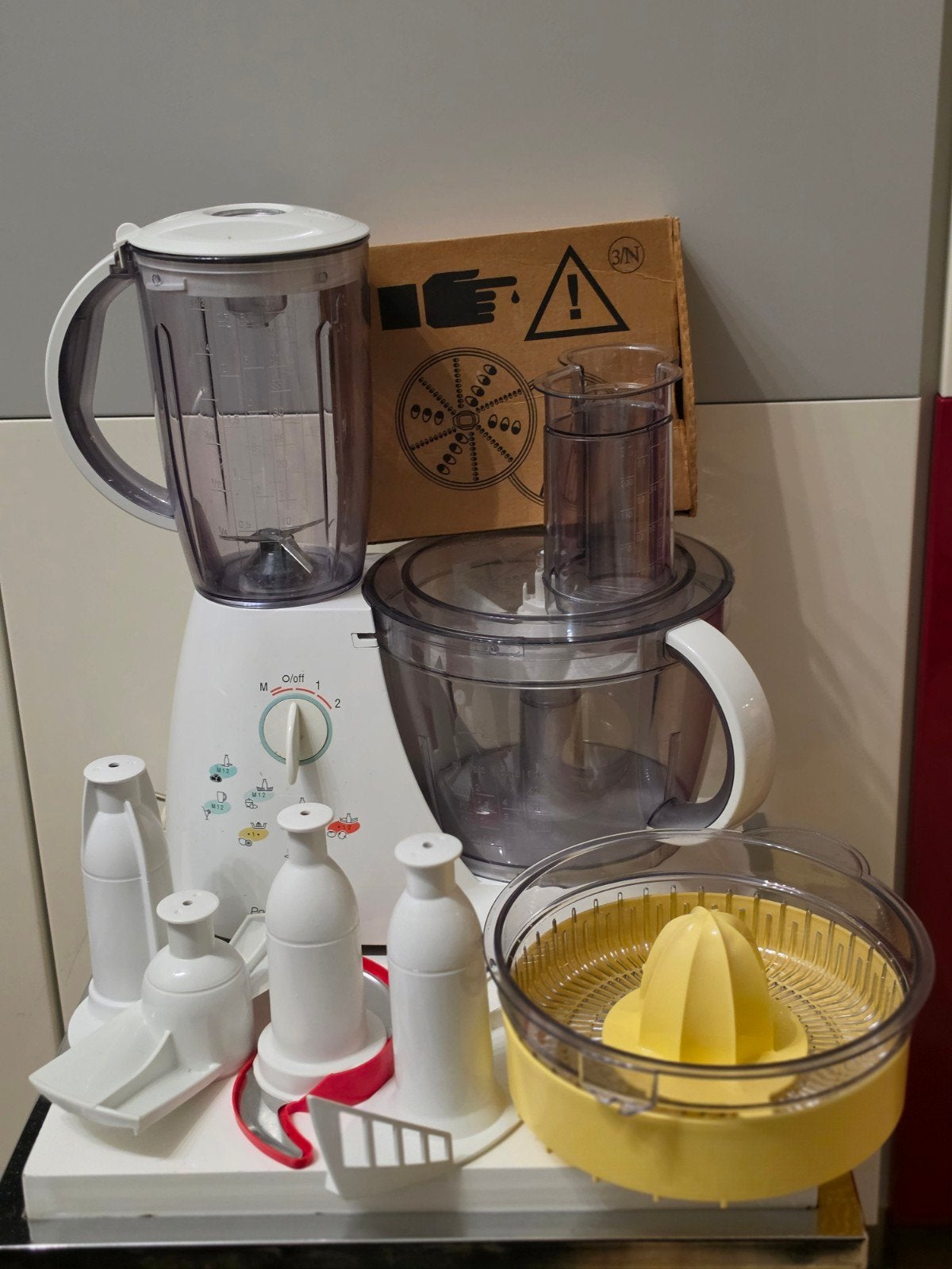 Bosch Foodprocessor Powermixx + Sola pannenset, Verzenden, Kunststof, Wit, Bosch
