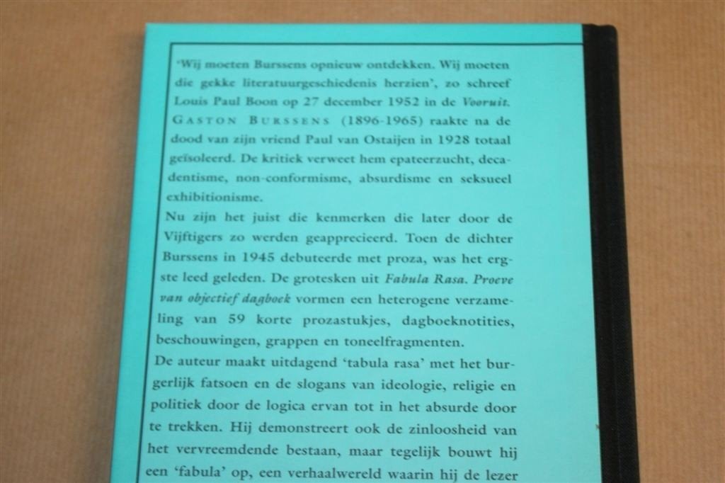 Fabula Rasa — Burssens, Vlaamse Bibliotheek 9, Ophalen of Verzenden, Zo goed als nieuw, België