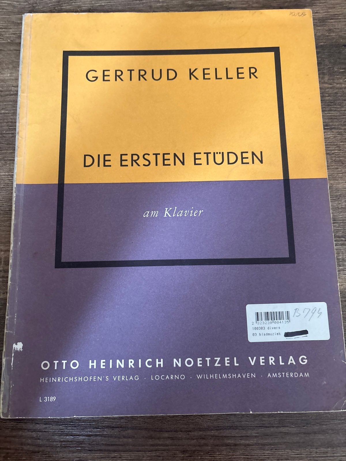 Gertrud Keller - Die Ersten Etüden am Klavier (Pianoboek), Gebruikt, Klassiek, Les of Cursus, Ophalen of Verzenden