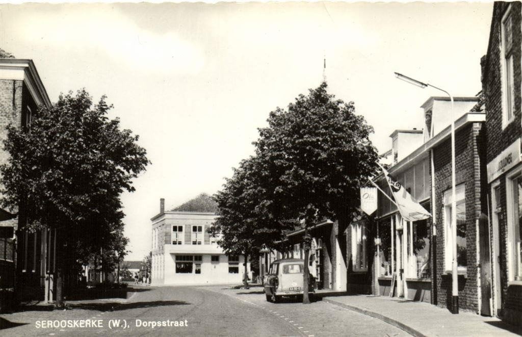 Serooskerke [W.], Dorpsstraat - auto Ola Hero - ongelopen, Ophalen of Verzenden, 1960 tot 1980, Ongelopen, Zeeland
