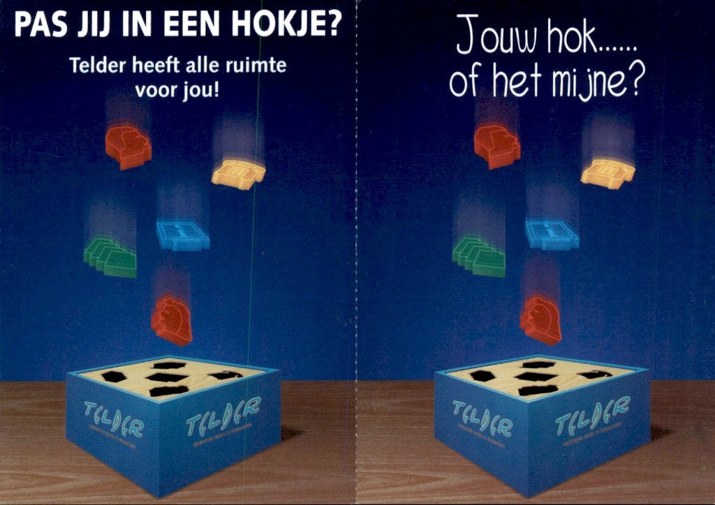 Pas jij in een hokje? Jouw hokje of het mjine? Telder, Ophalen of Verzenden, 1980 tot heden, Ongelopen, Overige thema's