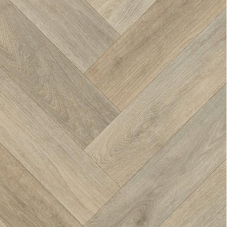 Nieuw! 64m2 Interfloor PVC zeil / Vinyl vloerzeil Visgraat, Ophalen, Nieuw, Visgraat houtlook, Bruin