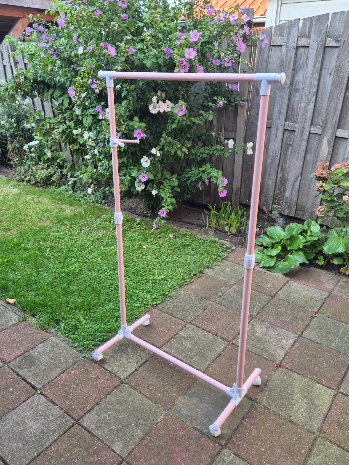 Roze Kledingrek met Wielen - 165x150x44 cm, Ophalen of Verzenden, Met wielen, Zo goed als nieuw