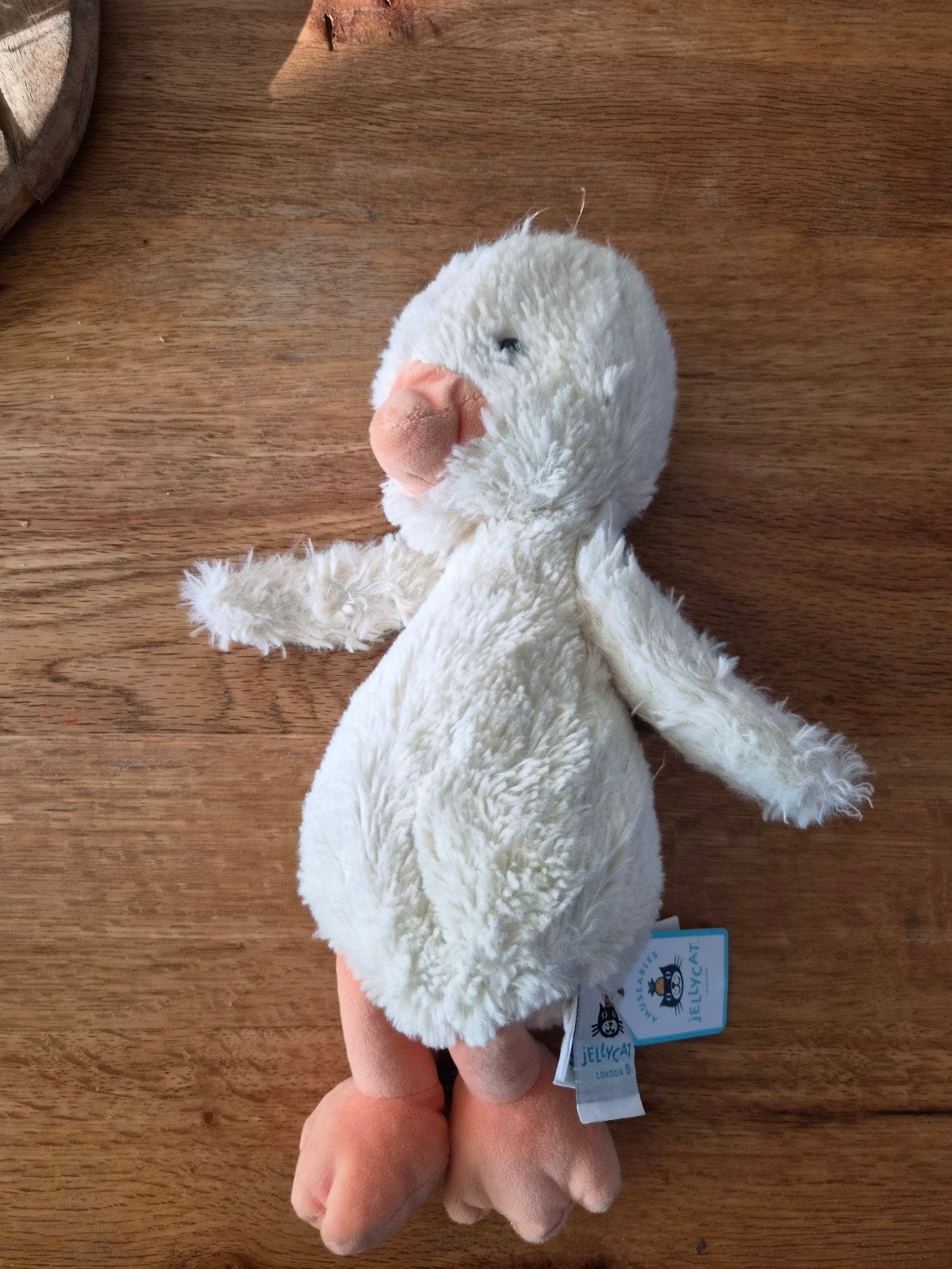 Jellycat Amuseables Eend Knuffel - Zo goed als nieuw, Jellycat, Ophalen of Verzenden, Eend, Wit