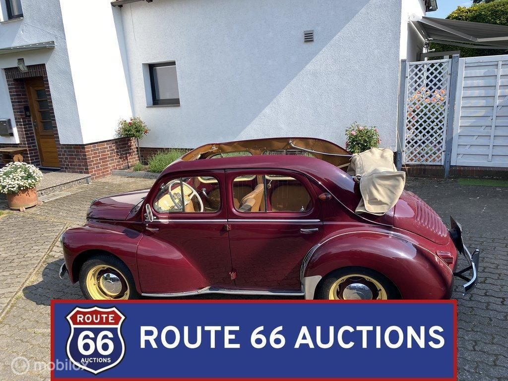 Renault 4 CV Décapotable | 1951 | Route 66 Auctions, Auto's, Overige carrosserieën, Renault, Zwart, Bedrijf