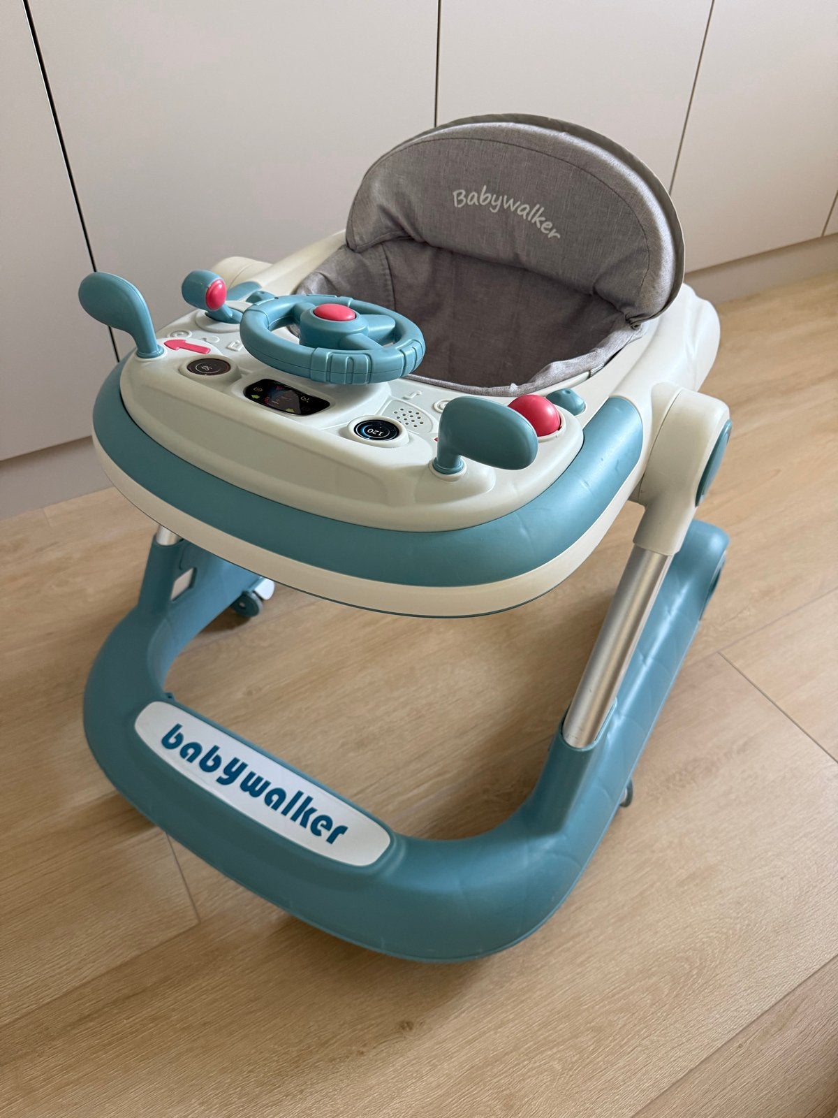 Babywalker Looprek met Speelpaneel - Blauw/Wit, Ophalen, Zo goed als nieuw